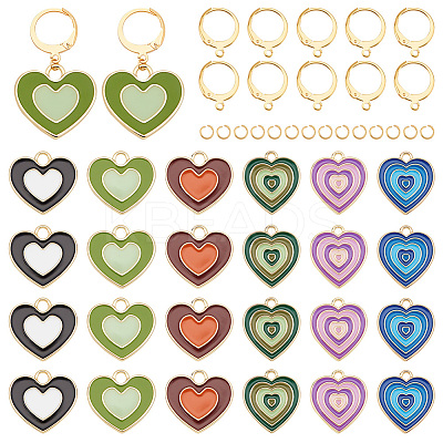 DIY Heart Drop Earring Making Kit DIY-GA0003-92-1