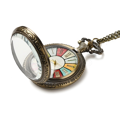Alloy Glass Pendant Pocket Necklace WACH-S002-02AB-1