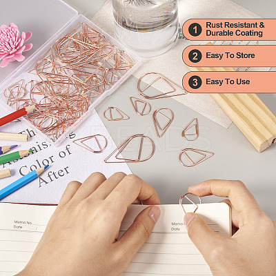 200Pcs 3 Style Carbon Steel Paper Clips FIND-TA0002-18RG-1