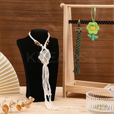 3Pcs 3 Style Cotton Braided Pendant Decorations HJEW-CA0001-40-1