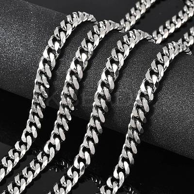 Tarnish Resistant Men's Jewelry Making 201 Stainless Steel Curb Chains CHS-A003B-2.5mm-1