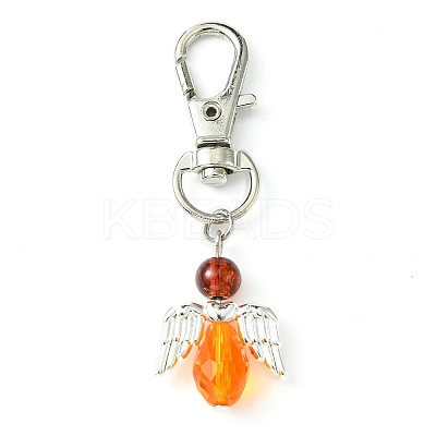 Angel Glass Pendant Decoration HJEW-JM01557-05-1