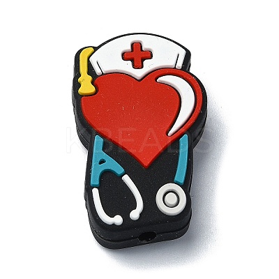 Medical Treatment Theme Stethoscope Silicone Beads SIL-G010-02A-1