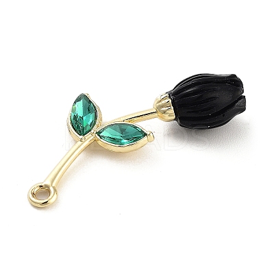 Alloy Resin Flower Pendants PALLOY-U003-06G-04-1