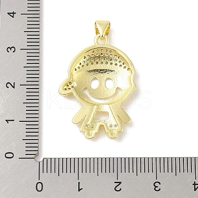 Rack Plating Brass Cubic Zirconia Pendants KK-S380-30G-02-1