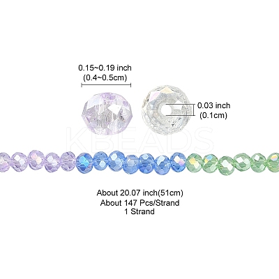 Transparent Electroplate Glass Beads Strands GLAA-YW0002-F01-1