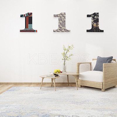 Number 1 Shape Unfinished Wood Slices DIY-GA0001-14-1