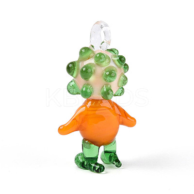 Handmade Lampwork Clown Figurine Pendants LAMP-T025-09C-1