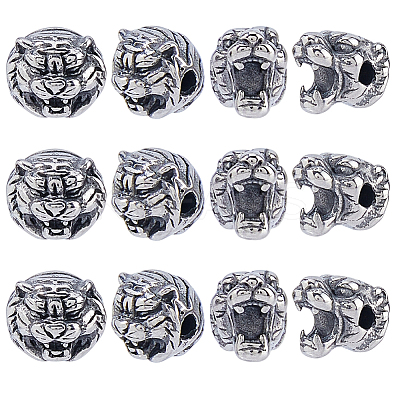 12Pcs 2 Styles 304 Stainless Steel Beads STAS-HS0001-77-1