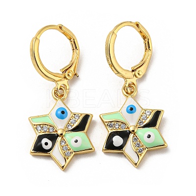 Real 18K Gold Plated Brass Dangle Leverback Earrings EJEW-A033-19G-02-1