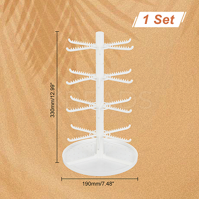 4 Tier Rotatable Plastic Earring Display Tree Stands ODIS-WH0038-41-1