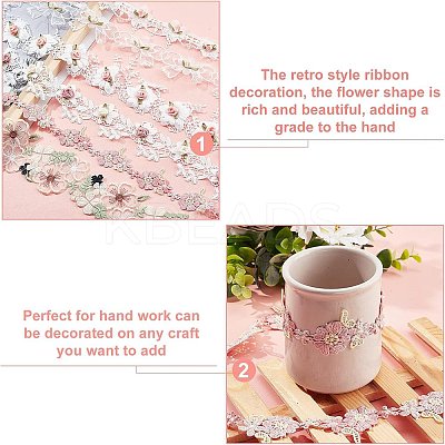 6 Yards 6 Style Embroidered Trim Ribbons DIY-AR0002-34-1