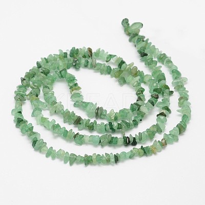 Chips Natural Green Aventurine Beads Strands G-N0164-31-1