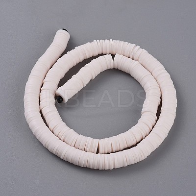 Flat Round Handmade Polymer Clay Beads LS-CLAY-R067-8.0mm-16-1