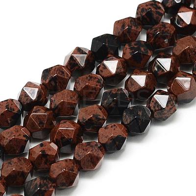 Natural Mahogany Obsidian Beads Strands G-S149-15-8mm-1