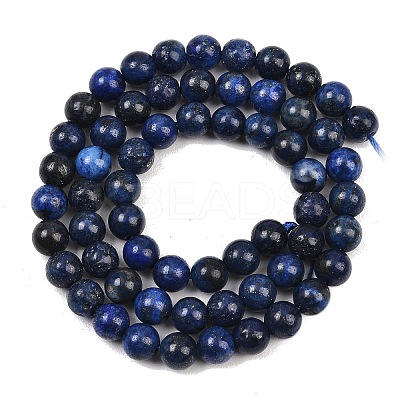 Dyed Natural Grade AA Lapis Lazuli Round Bead Strands X-G-M290-6mm-AA-1