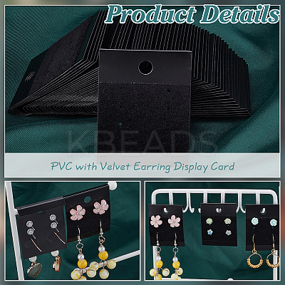 PVC with Velvet Earring Display Card AJEW-WH0475-89-1