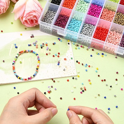 DIY 8/0 Glass Seed Beads Stretch Bracelet Making Kits DIY-YW0001-95-1