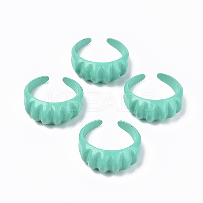 Spray Painted Alloy Cuff Rings RJEW-T011-33B-RS-1