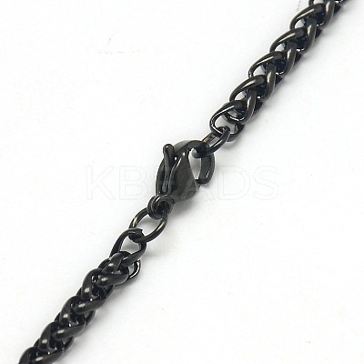 Trendy Men's 201 Stainless Steel Wheat Chain Necklaces NJEW-L043A-45B-1