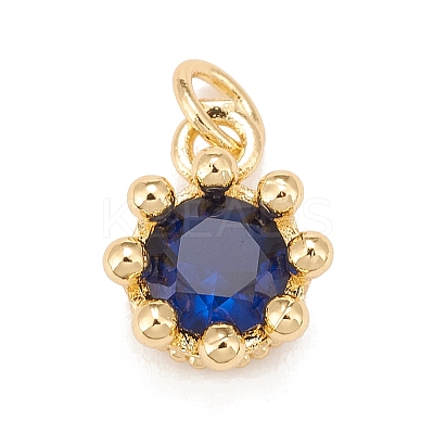 Brass Inlaid Clear Cubic Zirconia Charms KK-A161-34G-D-1