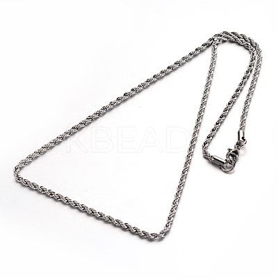 Non-Tarnish 304 Stainless Steel Rope Chains Necklace STAS-L142-04-1