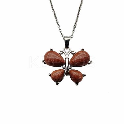 Crystal Butterfly Necklace Pendant Fashion Ornament Minimalist Pendant AM7436-9-1