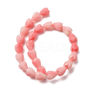 Synthetic Coral Dyed Carved Beads Strands SH-CBAE713-05A-1