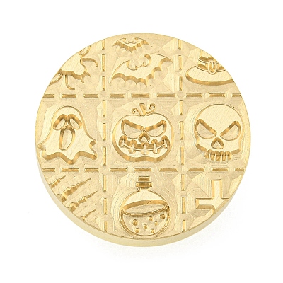 Halloween Series Wax Seal Brass Stamp Heads AJEW-M039-01M-1