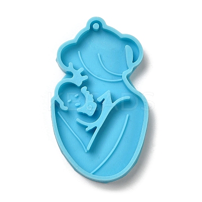 Mother's Day Mother with Baby Silicone Pendant Molds LS-AJEW-M221-02E-1