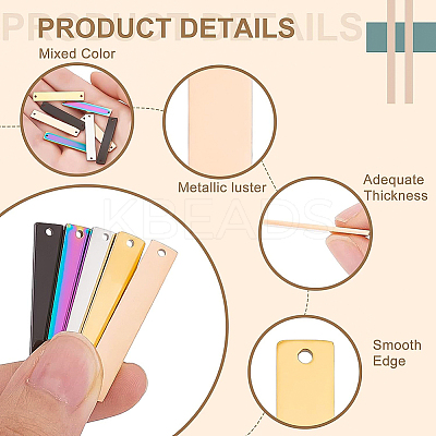 10Pcs 5 Colors 304 Stainless Steel Connector Charms FIND-BC0003-44-1