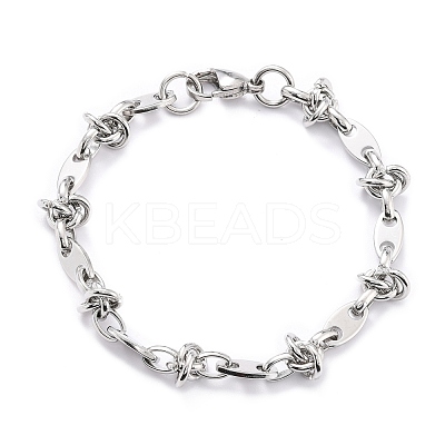 Non-Tarnish 304 Stainless Steel Link Chain Bracelet for Men Women BJEW-Z011-21P-1