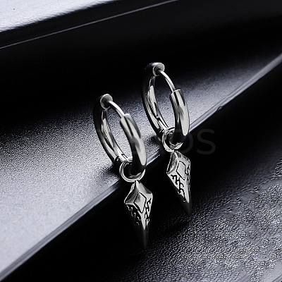 304 Stainless Steel Hoop Dangle Earrings for Men WGD23A3-01-1