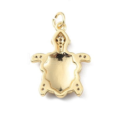 Rack Plating Brass Micro Pave Cubic Zirconia Pendants KK-C021-01G-04-1