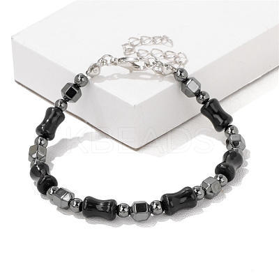 Adjustable Synthetic Non-magnetic Hematite Bead Stretch Bracelets PW-WG03C29-01-1