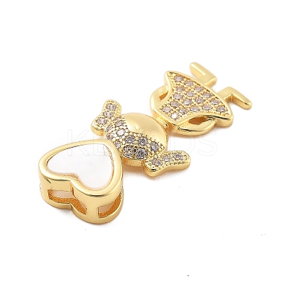Real 18K Gold Plated Brass Micro Pave Cubic Zirconia Pendants KK-L209-100G-02-1