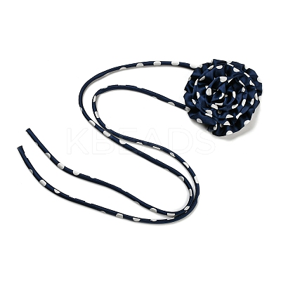 Polka Dot Pattern Fabric Rose Tie Choker Necklaces for Women NJEW-Z022-01B-1