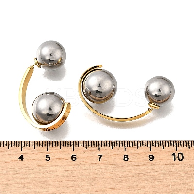 304 Stainless Steel Two Tone Stud Earrings EJEW-R031-03GP-1