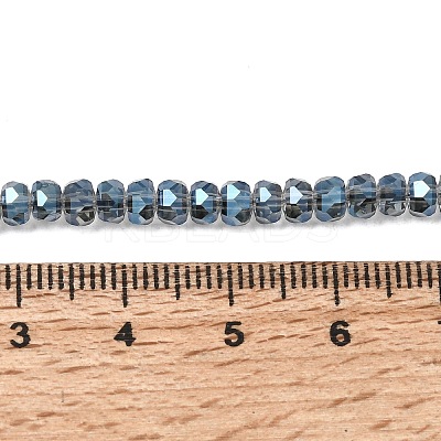 Electroplate Glass Beads Strands GLAA-Q105-03W-1