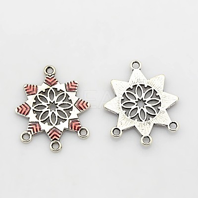 Antique Silver Tone Alloy Enamel Chandelier Components ENAM-J509-01AS-1