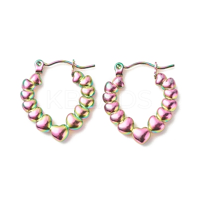 Ion Plating(IP) 304 Stainless Steel Chunky Teardrop Hoop Earrings for Women EJEW-K242-04MC-1