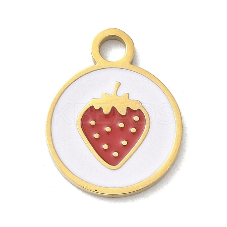 304 Stainless Steel Fruit Enamel Pendants LS-STAS-G362-04G-07-1