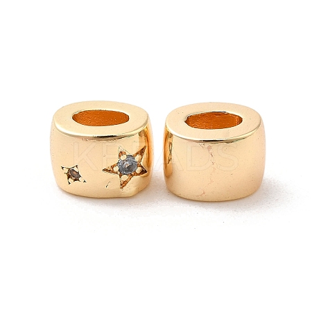 Brass Micro Pave Cubic Zirconia Beads KK-Q773-02G-03-1