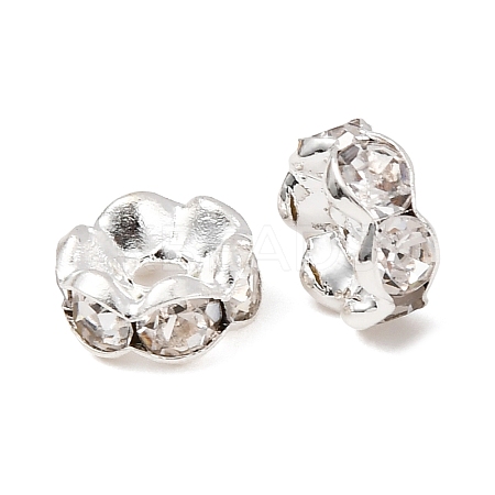 Brass Rhinestone Spacer Beads RB-A014-L7mm-01S-1