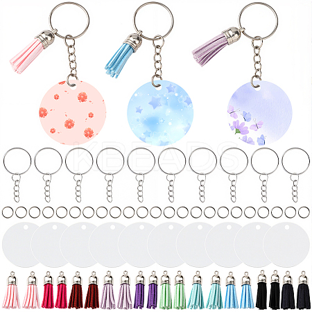 DIY Blank Double-sided Heat Transfer Aluminium Pendant Keychain Making Kits DIY-SP0005-26E-1