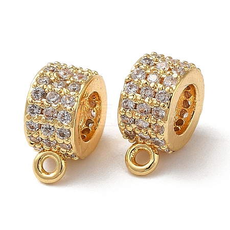 Brass Micro Pave Cubic Zirconia Tube Bails KK-P239-28G-1