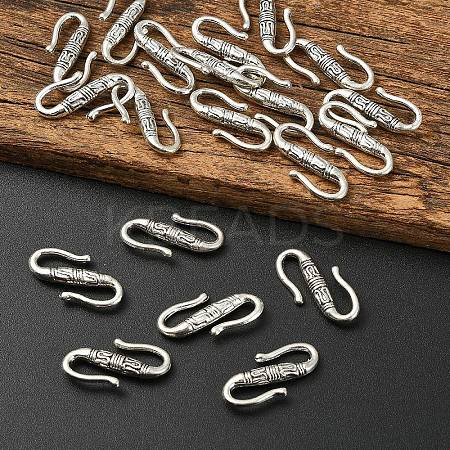 20Pcs Tibetan Style Alloy S-Hook Clasps TIBE-YW0002-04AS-1