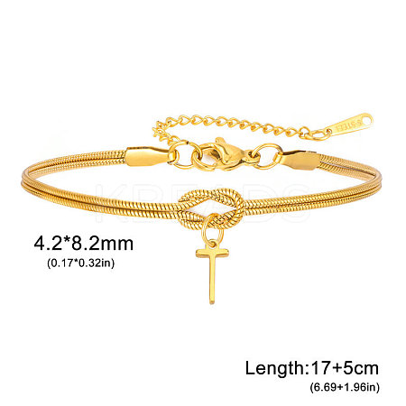 304 Stainless Steel Initial Charm Bracelets FS-WGD8E41-46-1