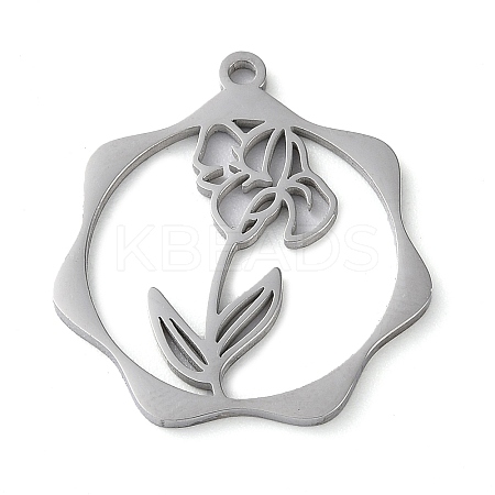 Non-Tarnish 304 Stainless Steel Pendants STAS-P338-01D-P-1