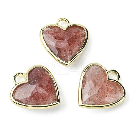 Natural Red Strawberry Quartz Pendants G-O204-01G-1
